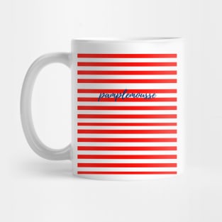 "pamplemousse" red horizonal lines Mug